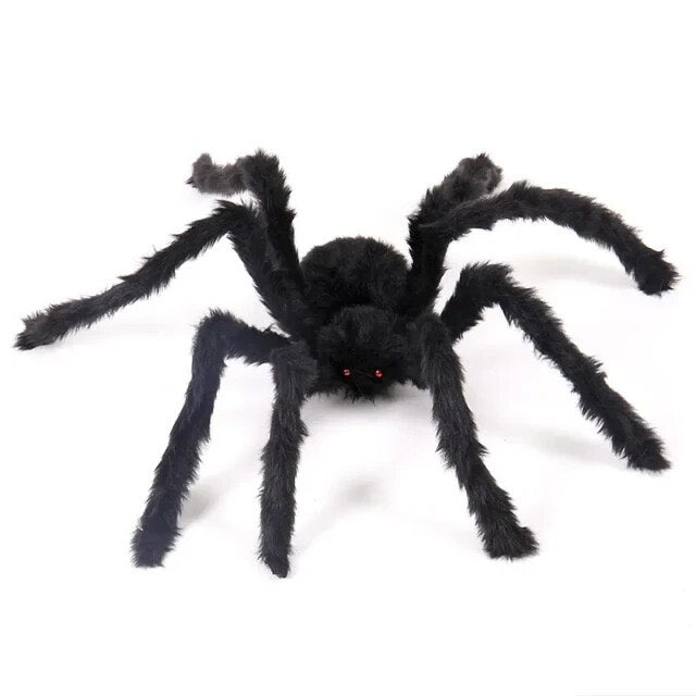 Araignée géante Halloween noir en peluche - Décoration intérieure/extérieure