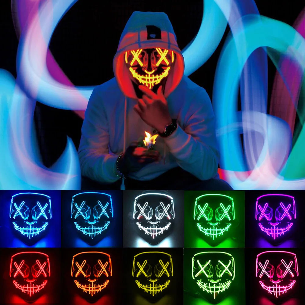 Masque de purge à LED pour Halloween