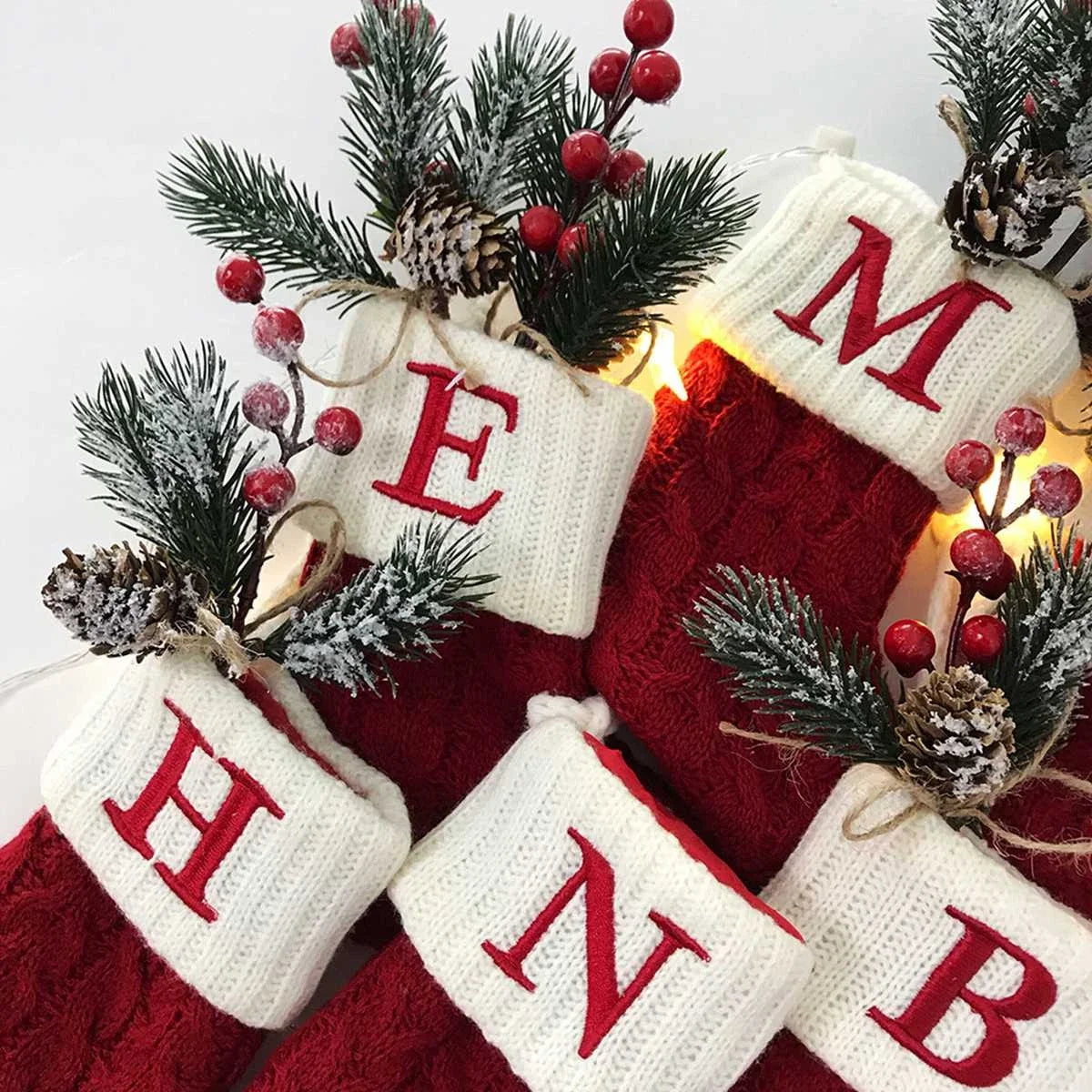 Chaussettes de Noël décoratives – Personnalisables avec lettres et motifs