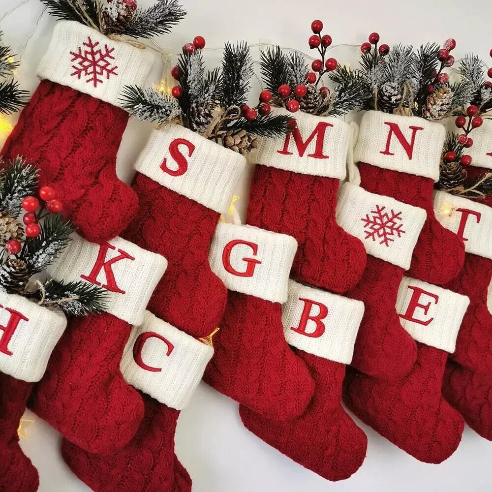 Chaussettes de Noël décoratives – Personnalisables avec lettres et motifs