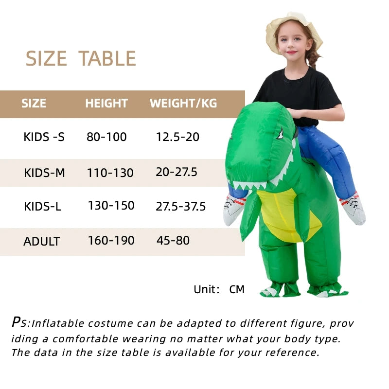 Costume gonflable dinosaure enfant & adulte - Déguisement unisexe