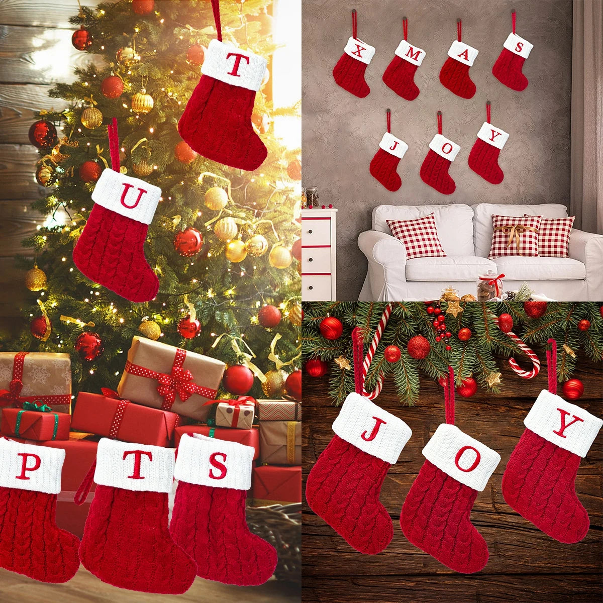 Chaussettes de Noël décoratives – Personnalisables avec lettres et motifs